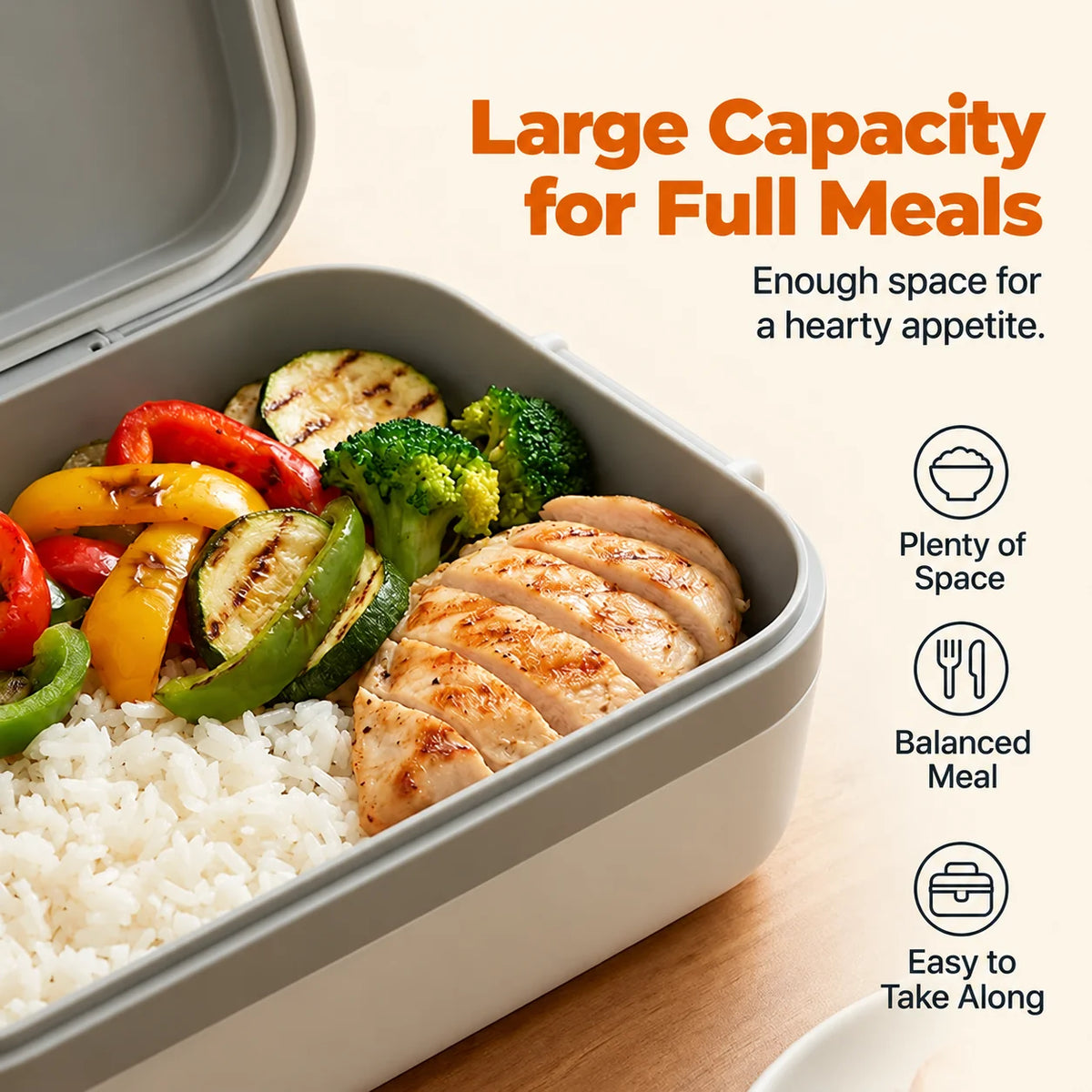 Electric Lunch Box with Wireless Self-Heating