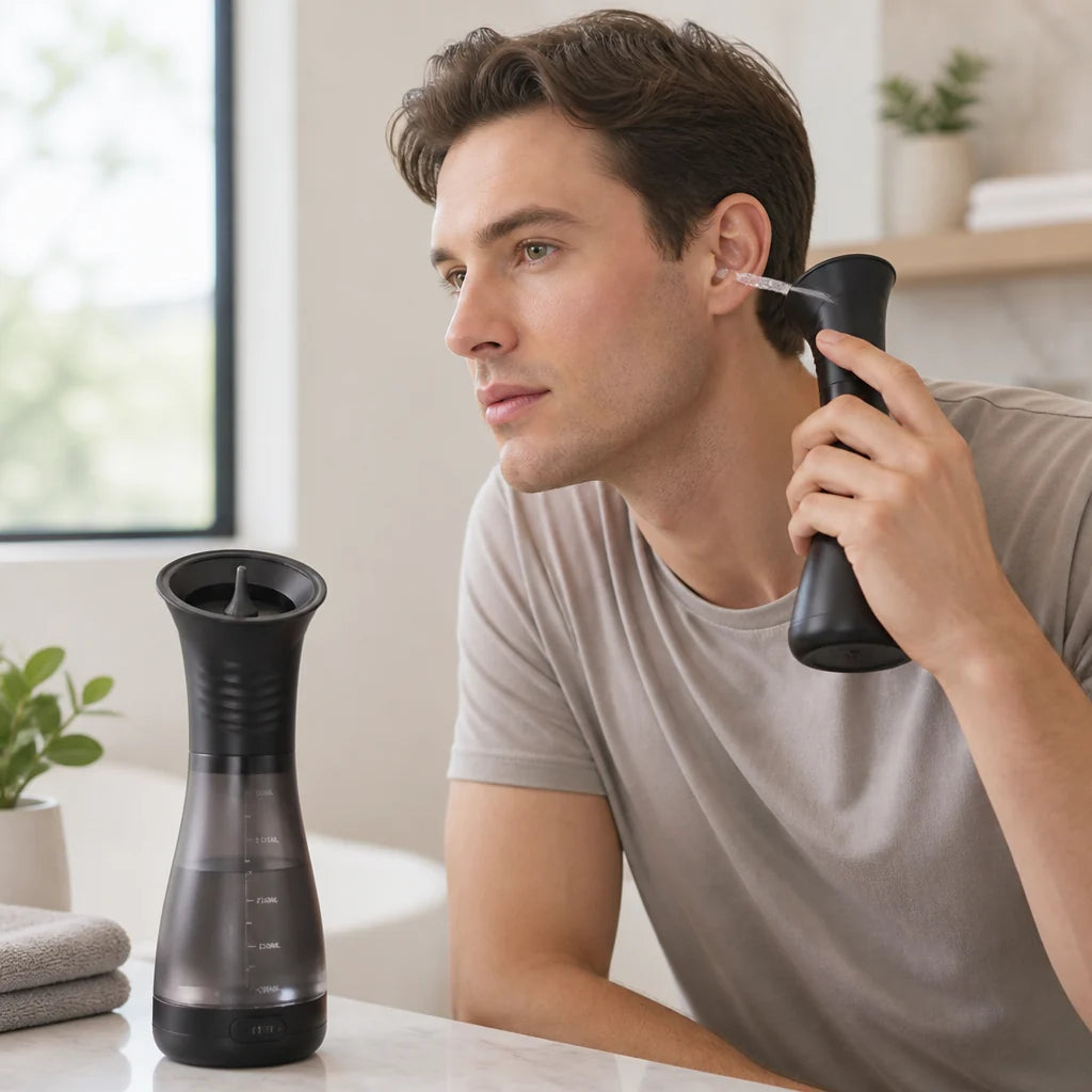 9-Setting Rechargeable Ear Irrigation System with Dual Containers