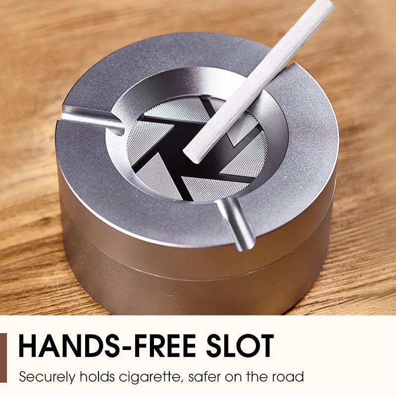 360° Stainless Steel Ashtray with Twist Lock