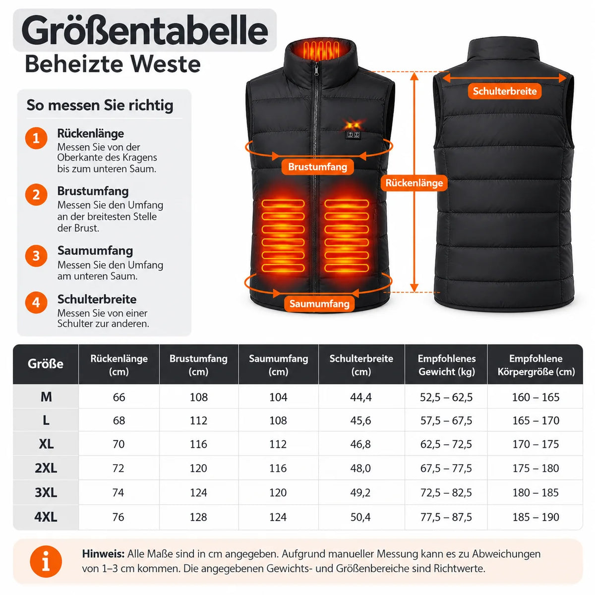 Vest with 9-Zone Heating and Rechargeable 10,000 mAh Battery