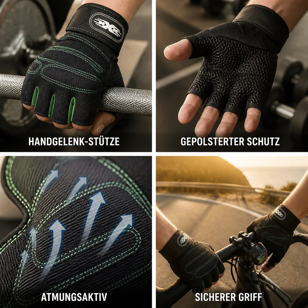 Breathable Padded Palm and Wrist-Supporting Weightlifting Gloves