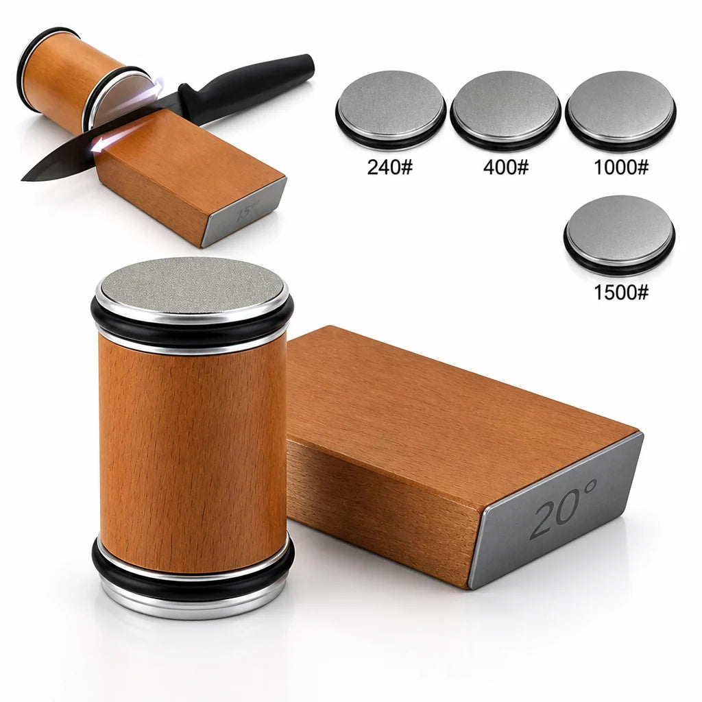 Knife Sharpening Stone Set Diamond Whetstone Magnetic Angle Guide