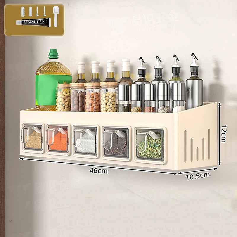 Spice Rack Without Drilling – 3 Transparent Drawers