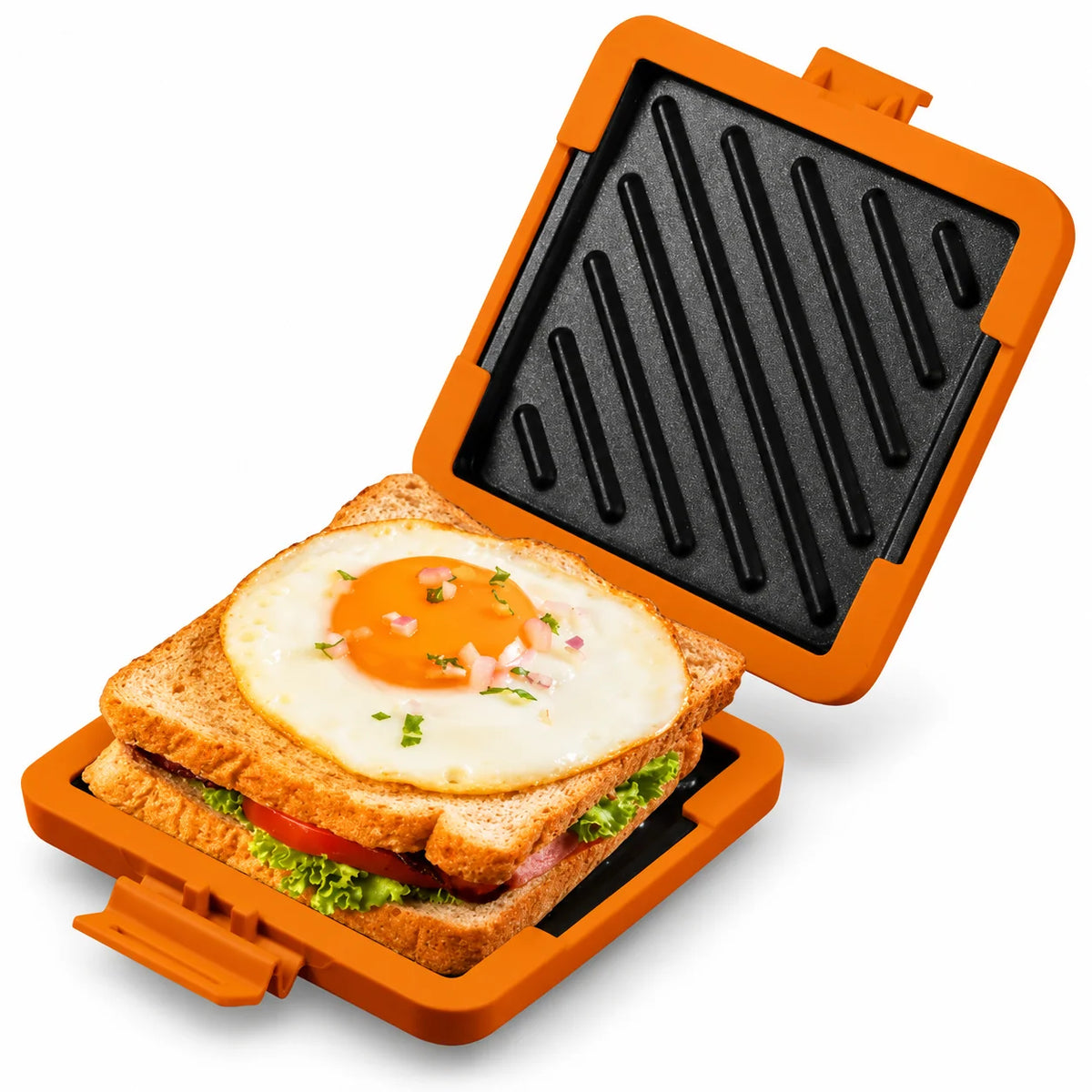 Microwave Sandwich Toaster Nonstick Plates & Silicone Handles