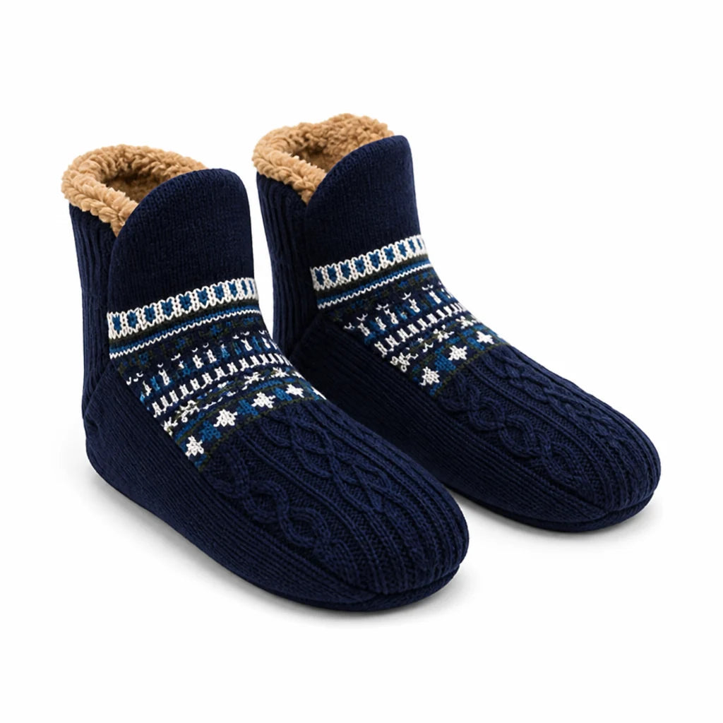 House Socks with Sherpa Lining and Non-Slip (Machine Washable)