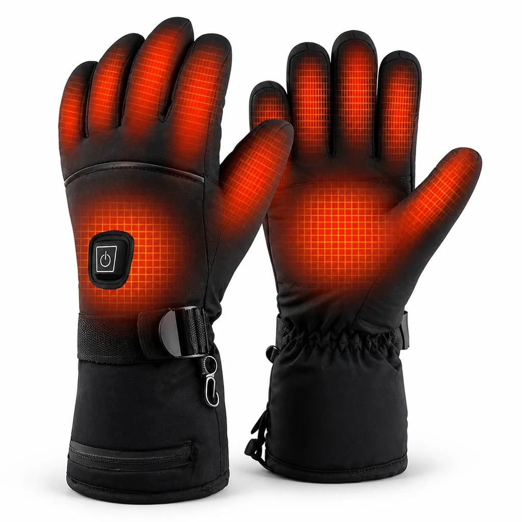Rechargeable Heated Waterproof Gloves (3 Heat Settings & USB Power Bank)