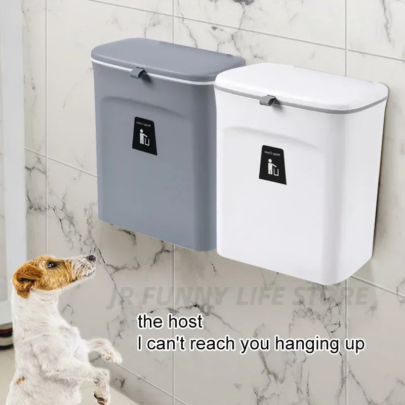 Trash Can Wall Mounted with Lid