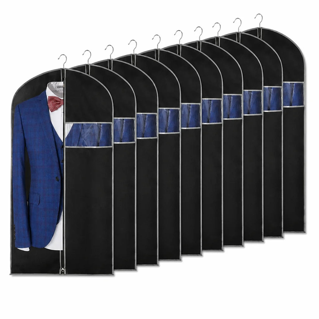 Breathable Polypropylene Garment Cover (Clear Viewing Window & Lockable Zipper)