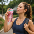 Sports Drinking Bottle with Spray Function & Straw