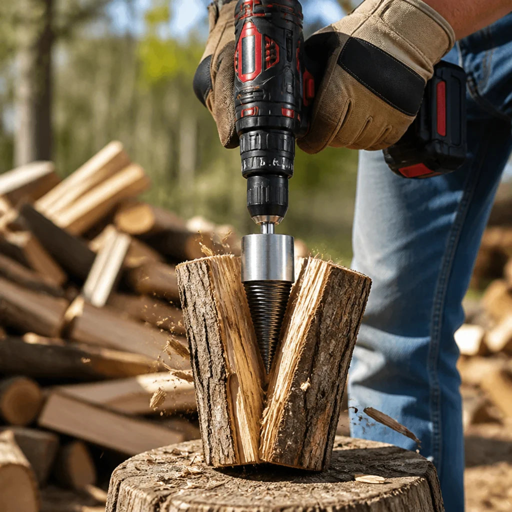 Impact-resistant high carbon steel drill for splitting firewood (32 mm)