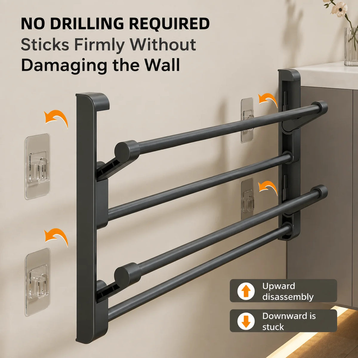 Wall-mounted shoe rack with drainage system