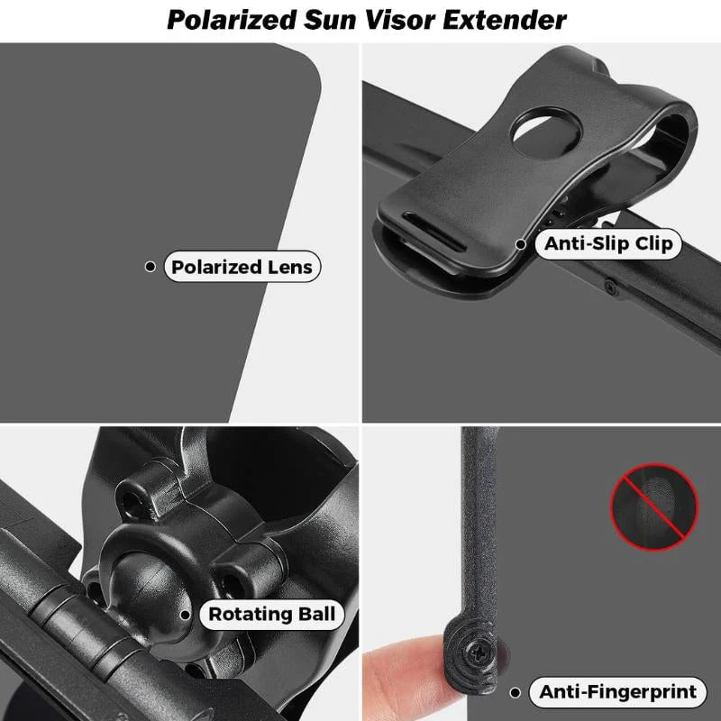 Car sun visor extension polarized