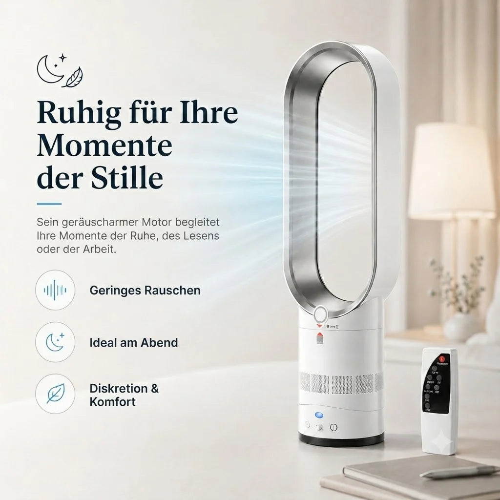 AeroLuxe Bladeless Fan Heater Tower 2-in-1