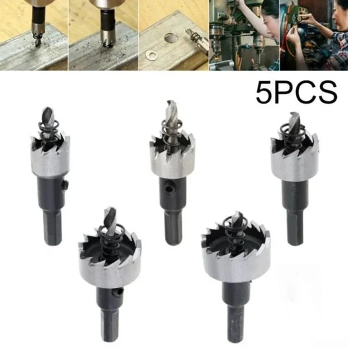 HSS Carbide Drill Set 5-Piece for Metal & Wood
