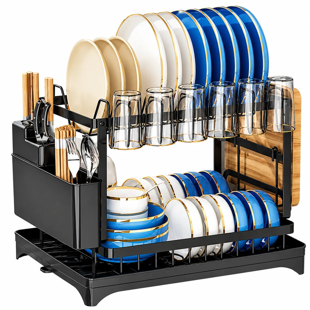 Dish Rack Stainless Steel Rotating Drain