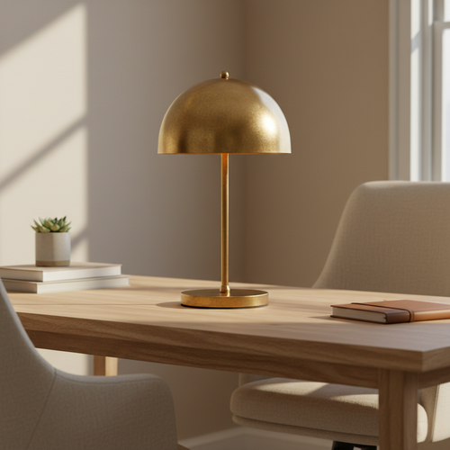 Brushed Gold Dome Table Lamp