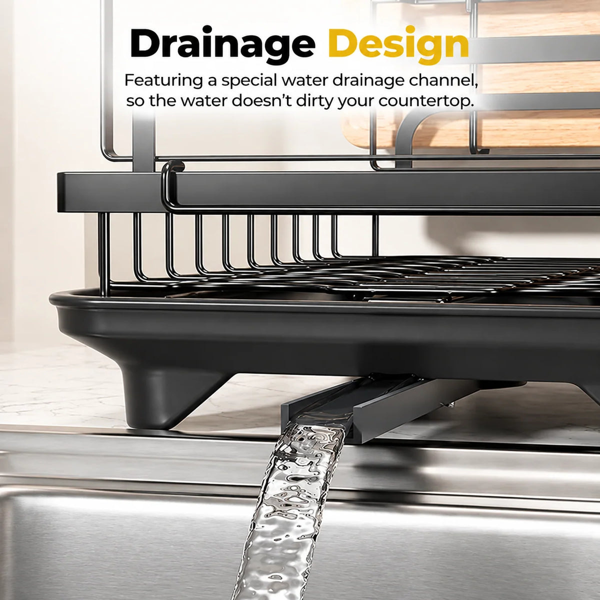Dish Rack Stainless Steel Rotating Drain