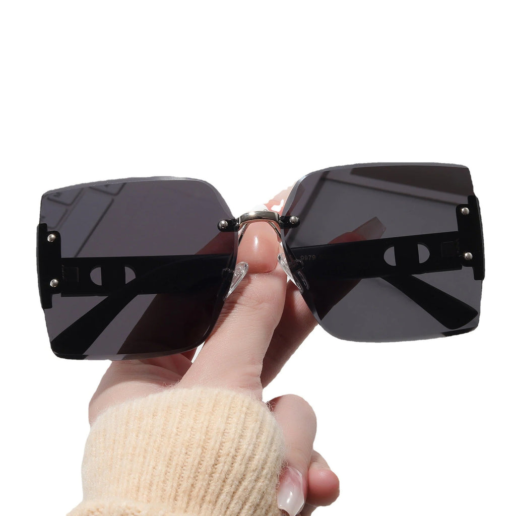 Rectangular Women's Sunglasses with Metal Frame