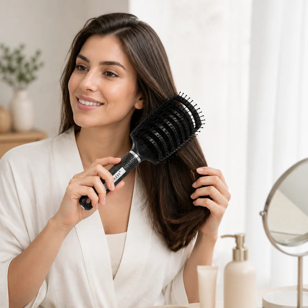Vented Brush Curved Nylon Bristles