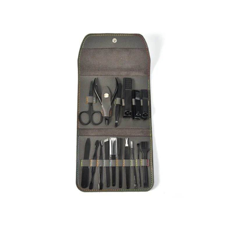 16-piece manicure set with leather case