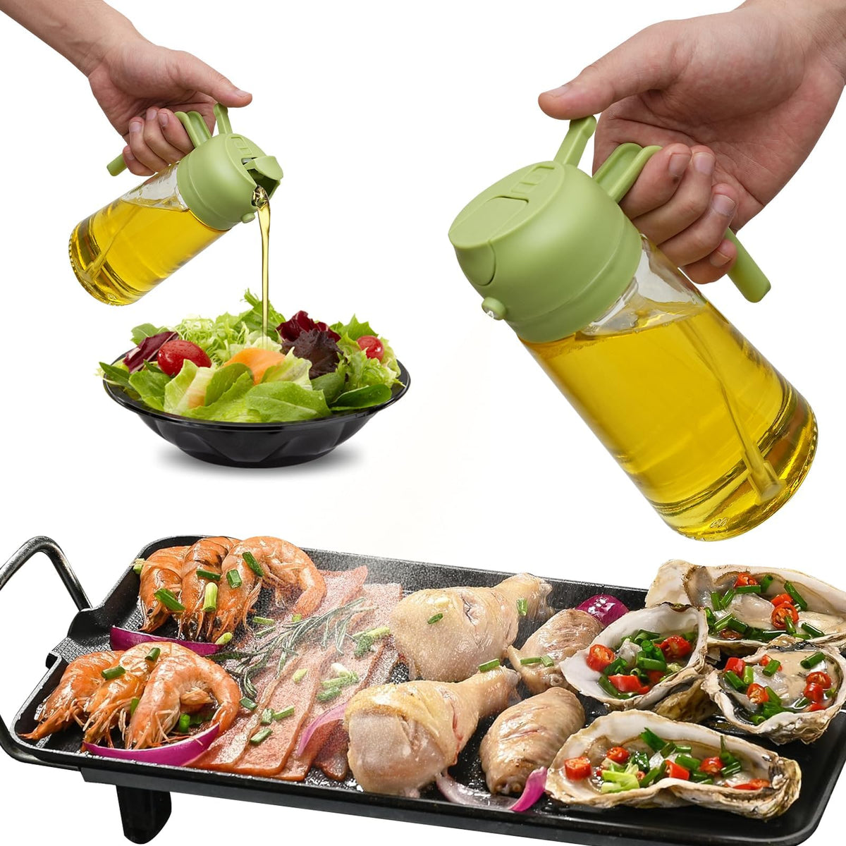 Oil Dispenser Bottle Glass Cooking Sprayer