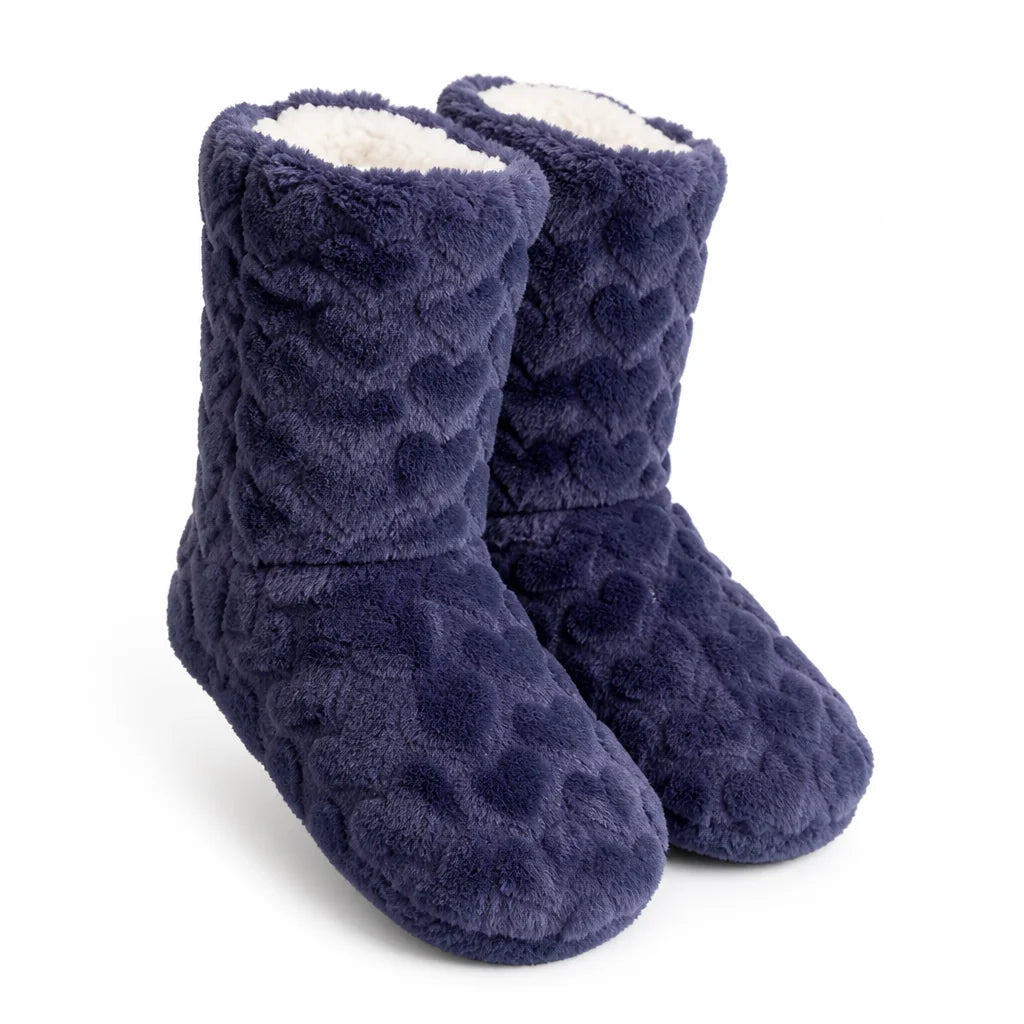 House socks with teddy lining and non-slip sole