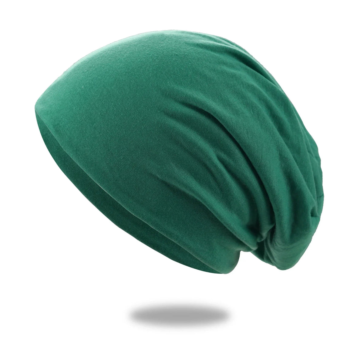 Loose Knit Beanie Cotton Spandex Blend Breathable Stretch Fabric (One Size)