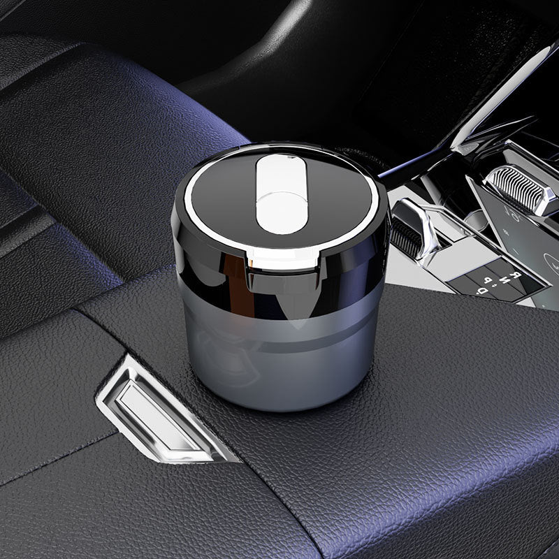 Car trash can with flip lid