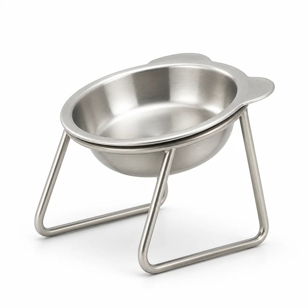 Small Dog Bowl Stainless Steel Tilted 15°