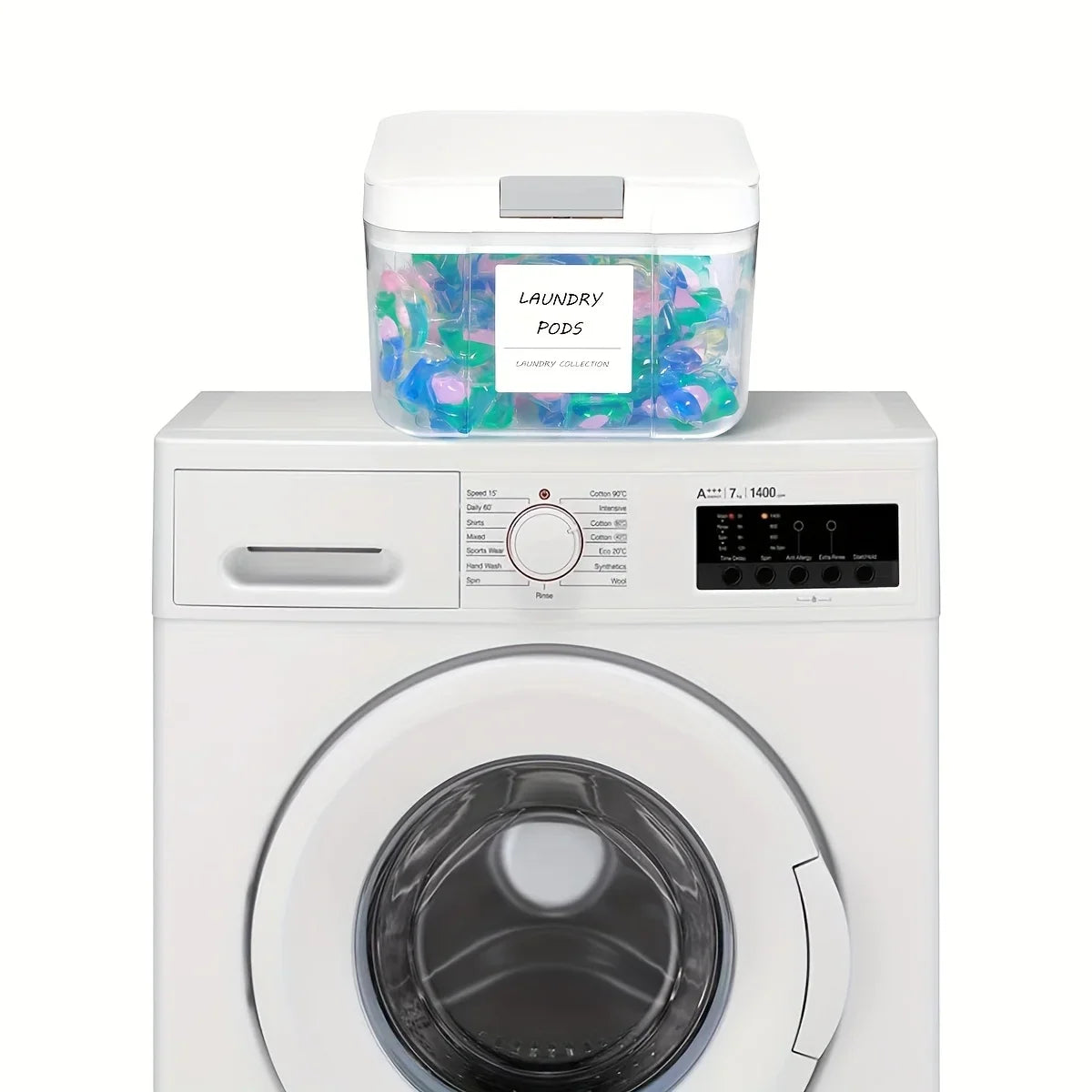 Laundry Pod Storage Box Clear Container & Countertop Organizer