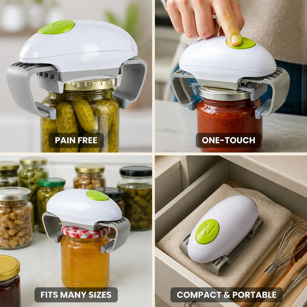 Jar Opener One-Touch Battery Powered (Fits 1.7 fl oz–33.8 fl oz)