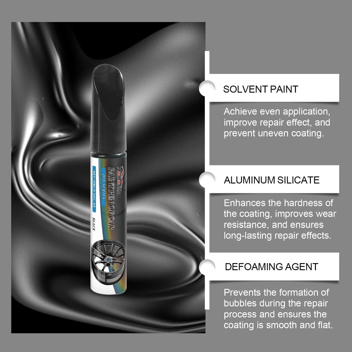 Rim Paint Pen Set Black – 3 × 10 ml for Minor Wear and Tear