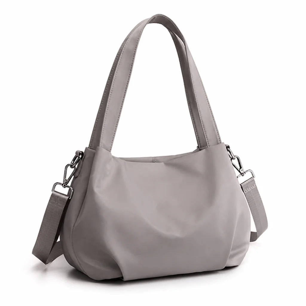 Waterproof nylon shoulder bag with multiple compartments