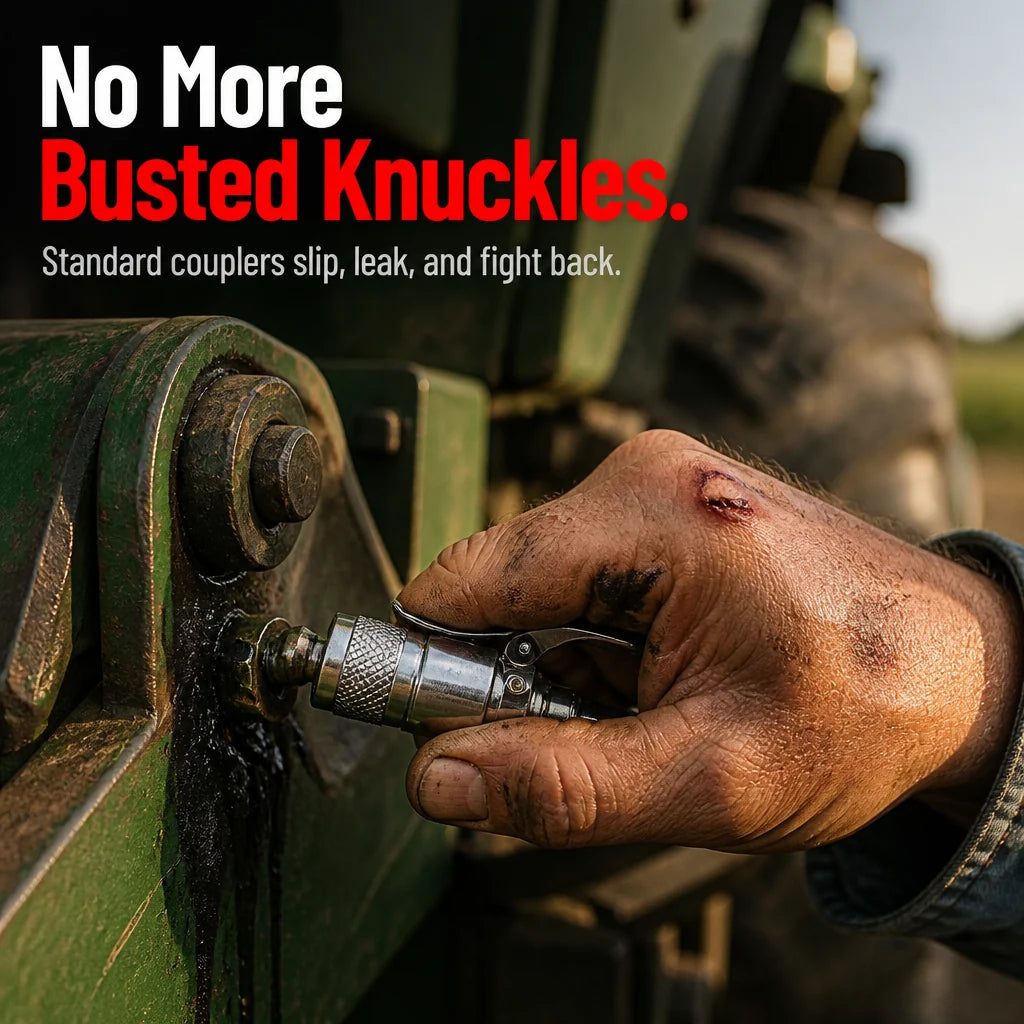 IronGrip Grease Nipple Coupler with Dual-Handle Locking
