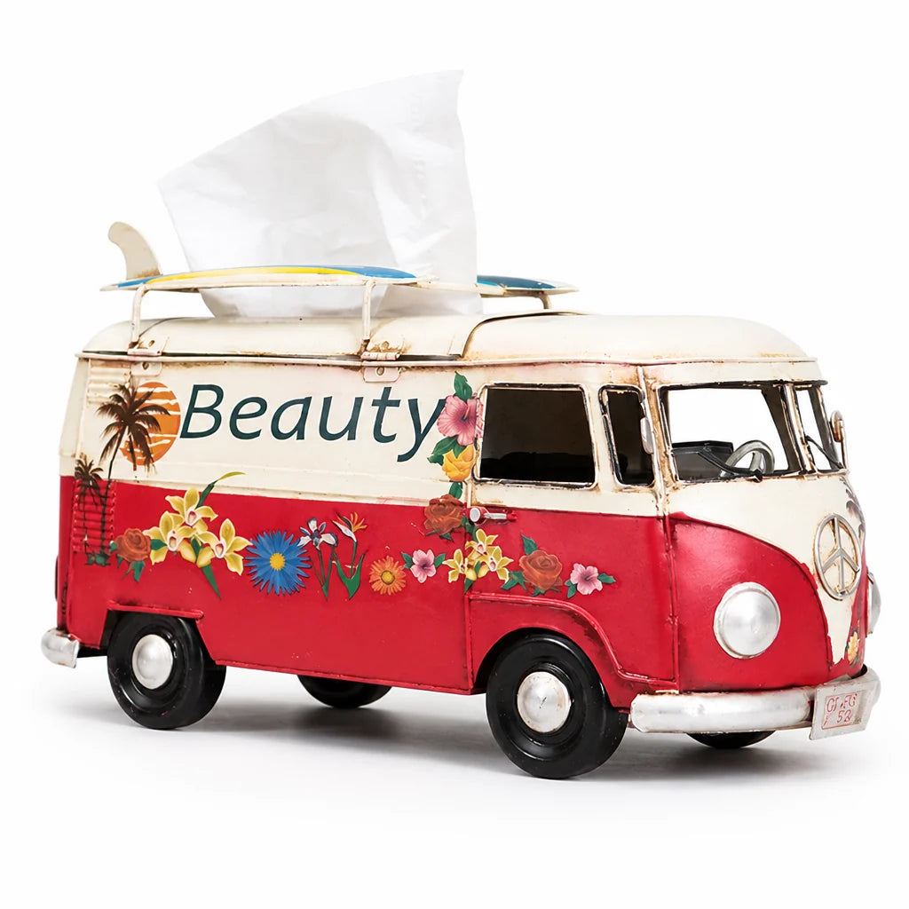 Handcrafted Retro Iron Bus-Shaped Coin Bank