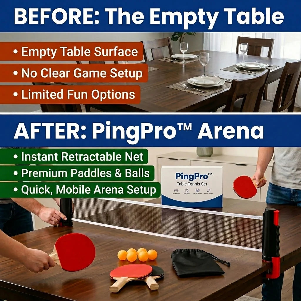 PingPro™ Table Tennis Set – Play Instantly Anywhere