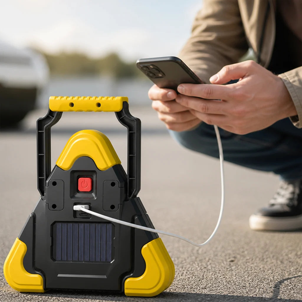 Emergency Triangle Light Solar USB Rechargeable (1200mAh)