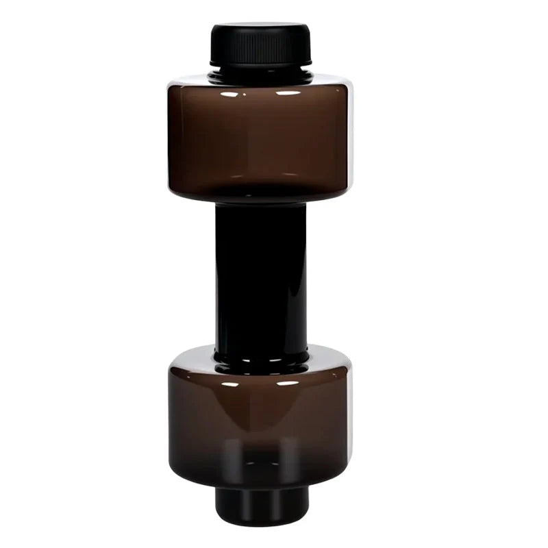 Dumbbell-shaped water bottle BPA-free with flip lid