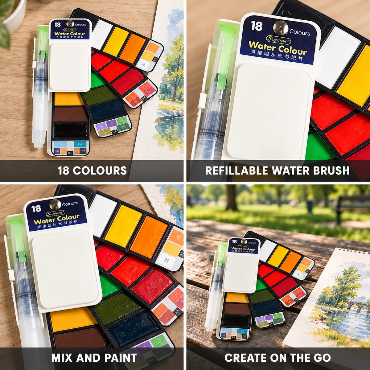 Watercolor Set for Beginners Water Brush Pen