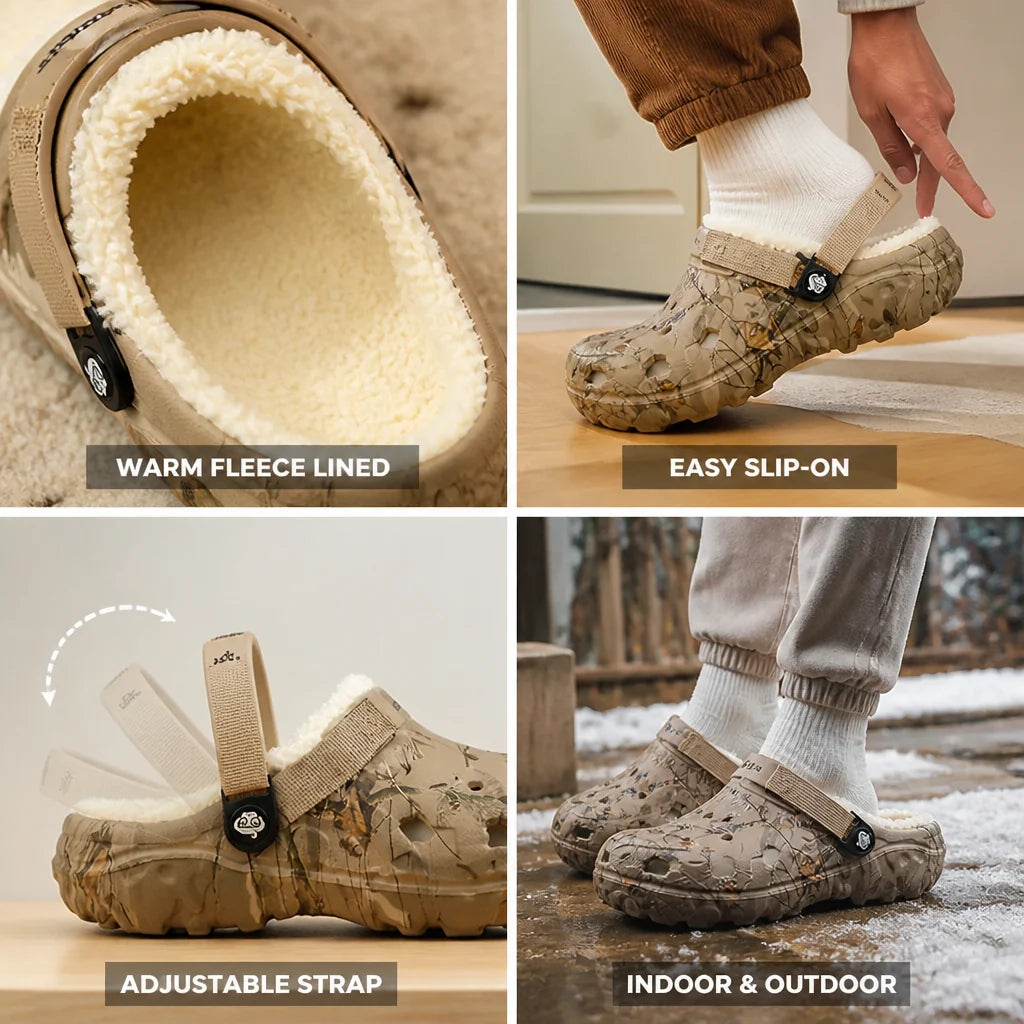 Fleece Lined Foldable Slip-On Non-Slip Clogs (Unisex)
