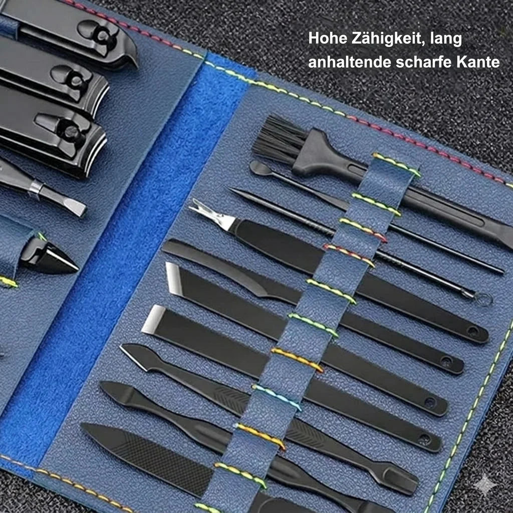 16-piece manicure set with leather case