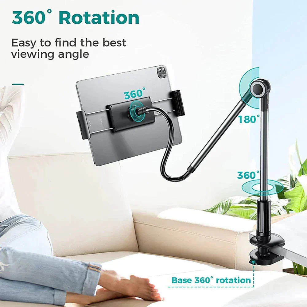 Gooseneck Stand for Tablet and Smartphone with Clamp Mount