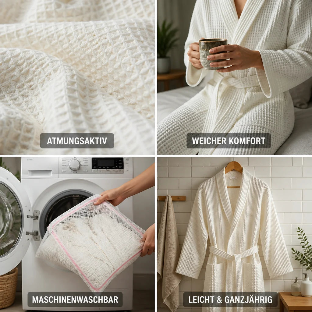 Breathable, lightweight, machine-washable bathrobe (unisex)