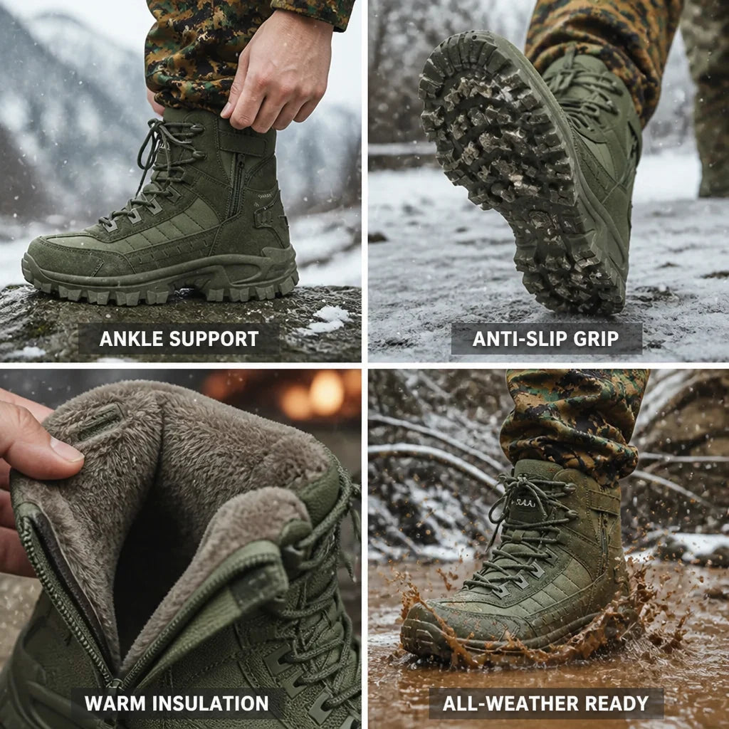 Men's Winter Boots Slip-Resistant Sole & Insulated Lining
