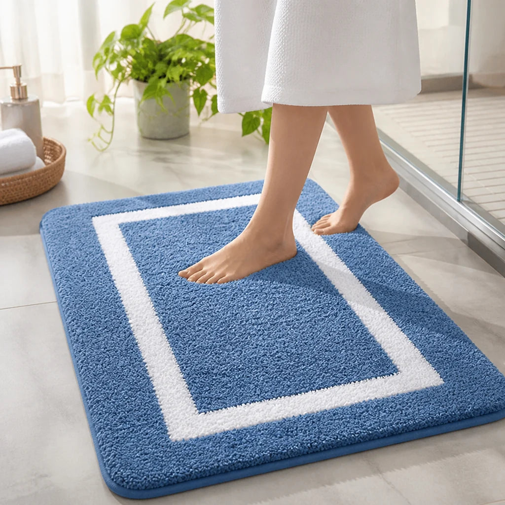 Plush Microfiber Non-Slip Bath Mat (Machine Washable)