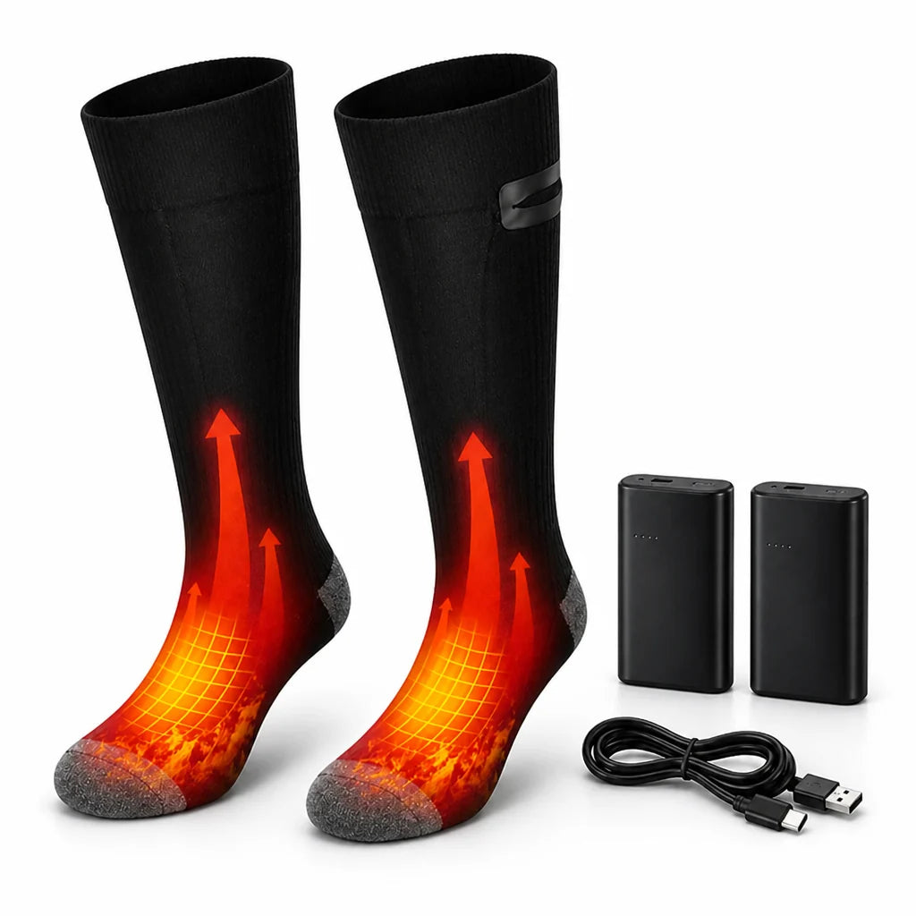 Spiral Heater & Rechargeable Heated Socks (3 Heat Settings)