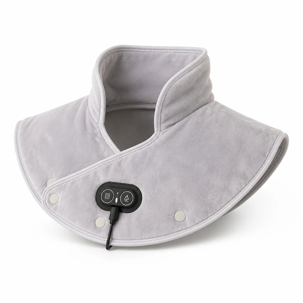 USB-Powered Vibrating Heating Pad for Neck and Shoulders (3 Heat Settings)