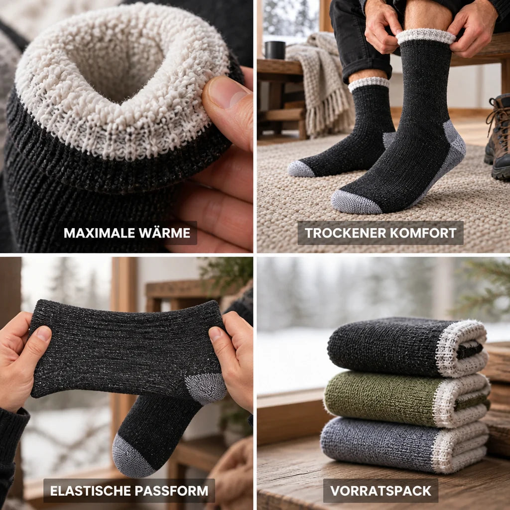 Thermal socks made of merino wool with terry lining (set of 3)