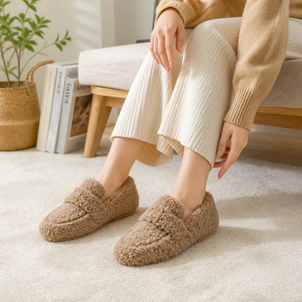 Slip-on Slippers with Wool and Plush Lining (Unisex)