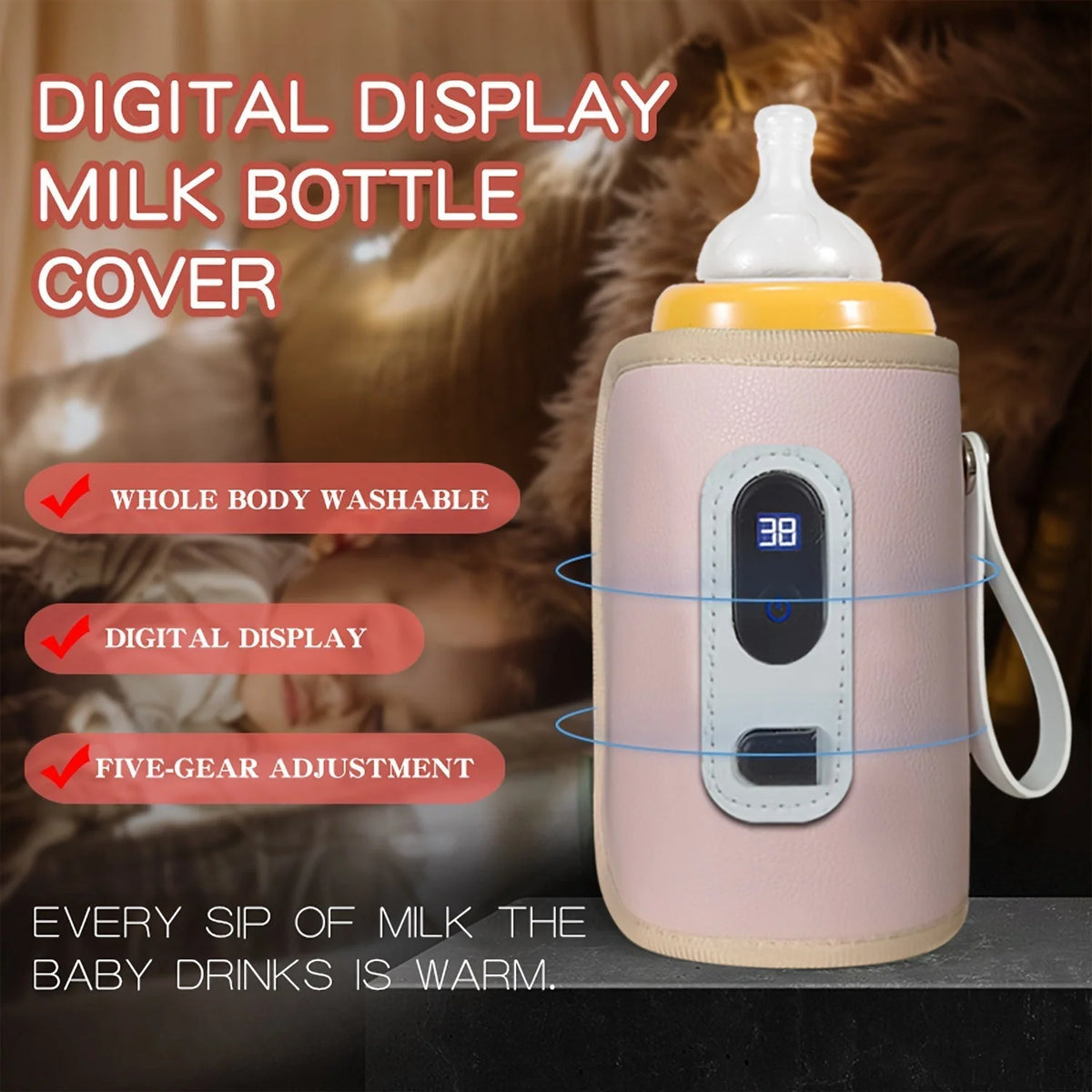 Portable Baby Bottle Warmer USB Powered, 5 Temperature Settings